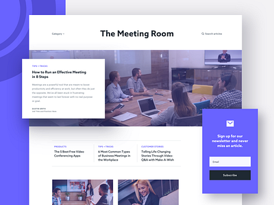 Blog Redesign: The Meeting Room blog blog design blog illustration marketing resources typography ui web design webdesign website concept