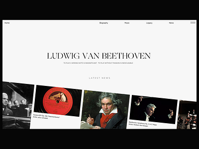 Ludwig van Beethoven Website main music simple ui