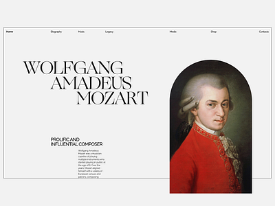 Mozart Website black and white design music simple swiss ui
