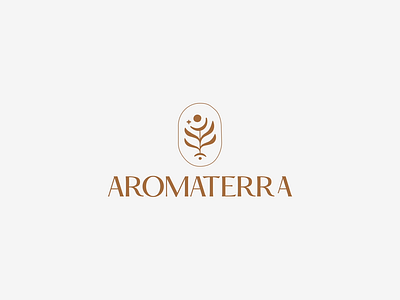 Aromaterra • Natural Cosmetic Brand branding cosmetic cosmetic logo design leaf leaves logotype minimal mystic plant seed