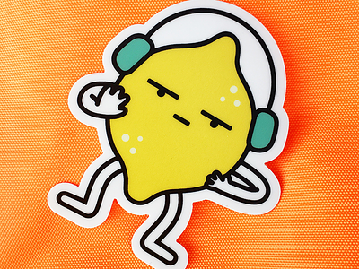 Lemon Sticker illustration illustrator lemon music sticker vector