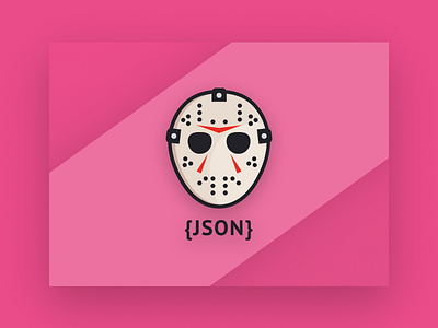 JavaScript Object Notation caricature illustration jason pun sticker voorhees