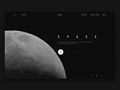 Space exploration website concept