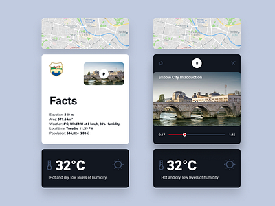 Skopje City widgets design map widget ui elements ui ux uidesign video weather widget widgets