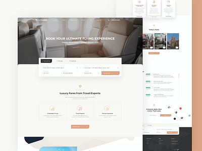 FirstCLASS - Business Class Flights Homepage design landing page presentation ui uiux ux web web design web presentation webdesign