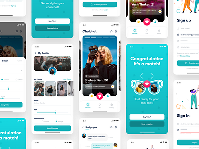 ChaiChat Tinder App - UI /UX 2022 3d animation app chat design graphic design love match messages motion graphics tinder trends ui ux