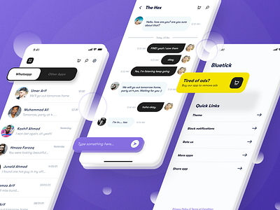 HideTick - See WhatsApp Messages without Bluetick 2022 alert app bluetick dark ui delete messages design graphic design hide notifications notisaver save ui ui ux ux whatsapp