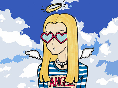 Modern Angel angel cartoon character design fashion illustration shirt tshirt