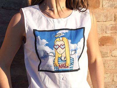 Modern Angel Shirt angel cartoon fashion model print shirt tshirt