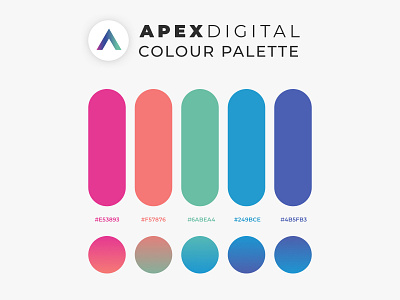 Colour Palette for Apex Digital branding design graphic design illustration pink purple sketch typography ui ux