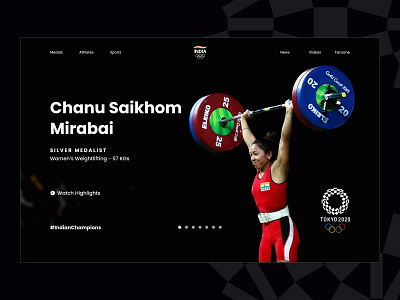 Team India - Olympic Website design flat design olympics product design sports tokyo2020 ui uidesign uiux webdesign website