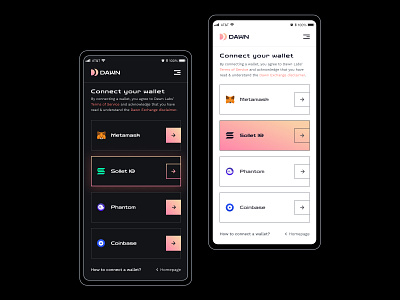 Connect Wallet coinbase crypto cryptocurrency metamask nft phantom product design sollet trading ui uidesign uiux wallet