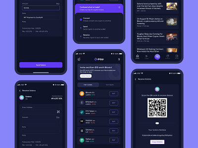 Dripp - Crytpo Trading App crypto design dripp eth nft product design solana uidesign uiux wallet