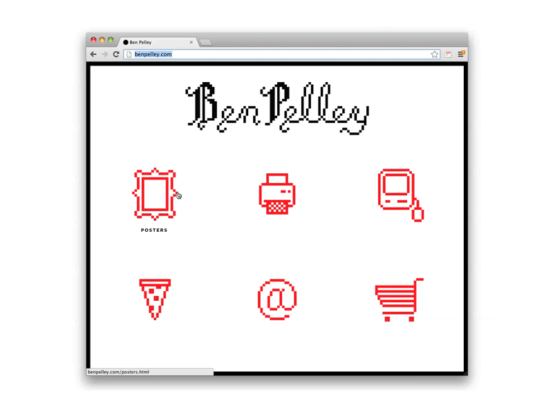 benpelley.com .gif ben pelley blackletter css hover html icons jquery pixel type typography ui ux web