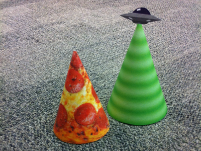 party hats 1 and 2 aliens hats lol party pizza ufo ux
