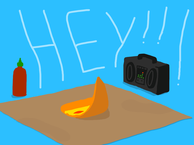 Hip Hop Hooray pepperoni pizza gif animation motion cel frame photoshop sriracha boombox ben pelley hip hop
