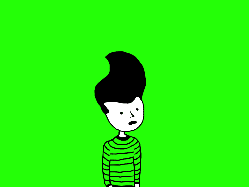 Bad Haircut (WIP?) animation bad gif green haircut hand motion neon photoshop switchblade wiggle wobble