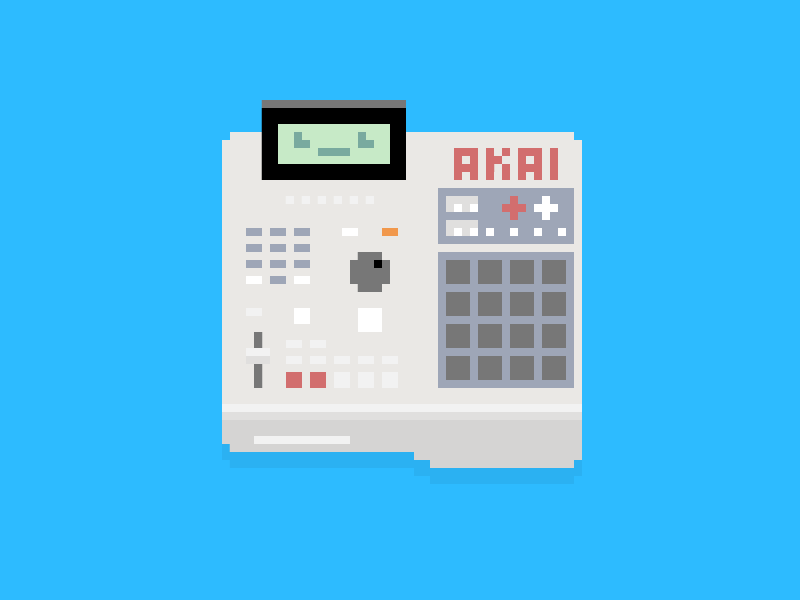 beep beep beats disk floppy blue beats slider cute icon pixel machine drum mpc akai