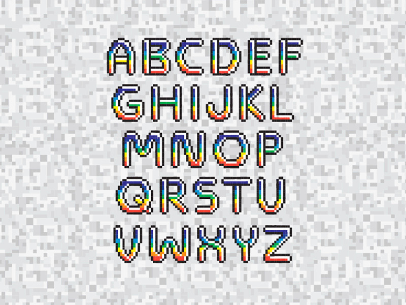 Pixel Pride ben pelley font letters pixel pixels rainbow type typography ui
