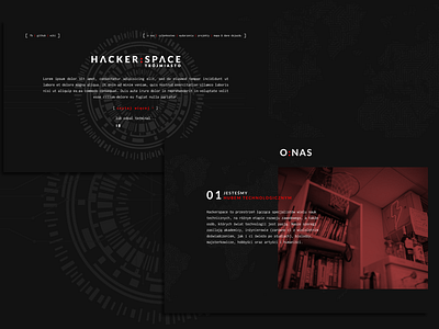 HackerSpace 3City | new site project app dark design desktop glitch hacker red ui ux web