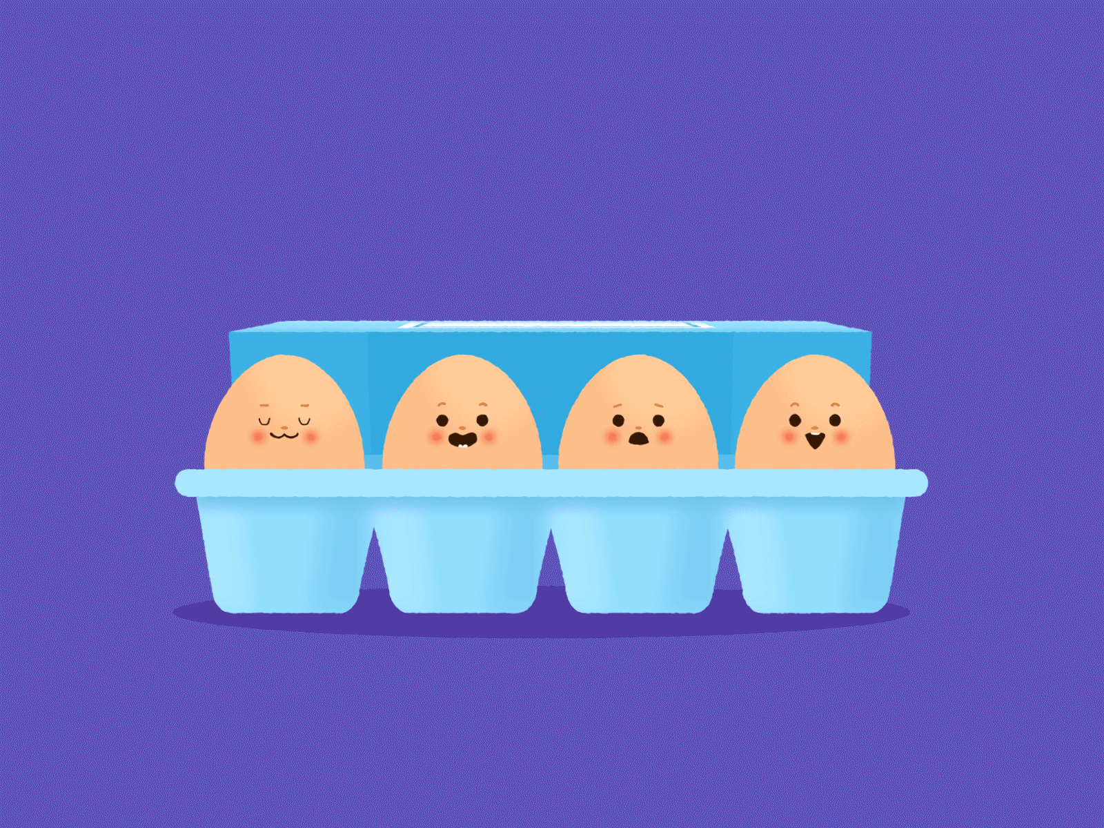 Egg sisters🥚 2d animation aftereffects animation character cute cycle egg illustration loop motiongraphics peekaboo vector