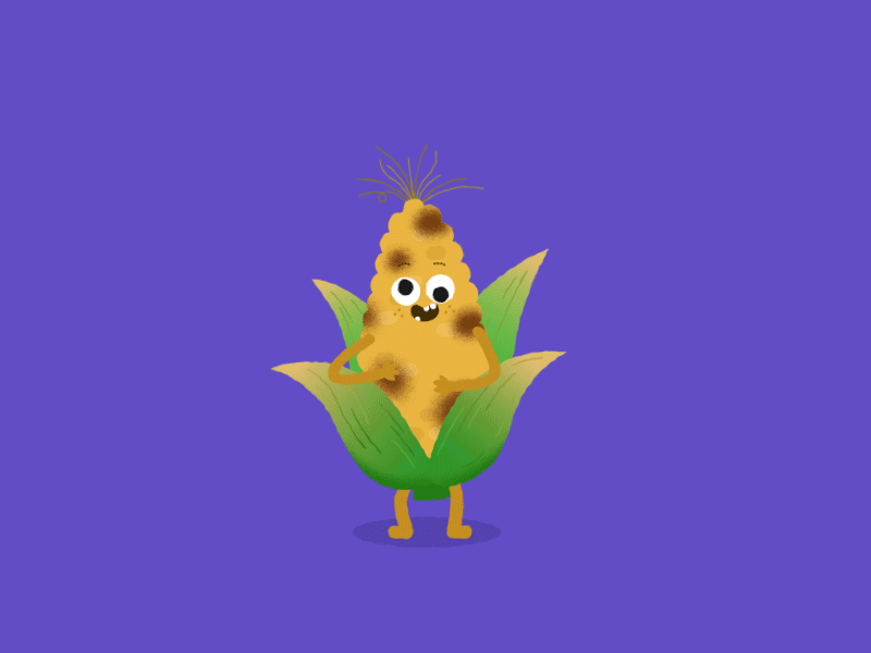 Stinky corn🌽 2d animation aftereffects animation character corn cute cycle dirty dumb grubby illustration loop motiongraphics smell stinky stupid vector