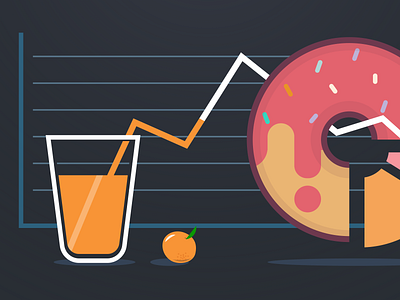 Beverage & Donut charts doughnut illustration orange juice visualization