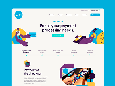 BNA - Landing Page ecommerce fintech landing page mobile payments nfc one page payments pos sales page web design website