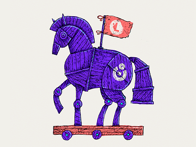 The Lab Studio's Trojan Horse design thinking drawing horse illustration purple trojan undercover