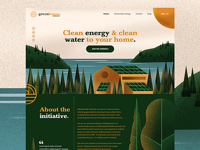 Green House - Landing Page Preview cabin energy forest green header landing page sustainability trees ui ux web woods