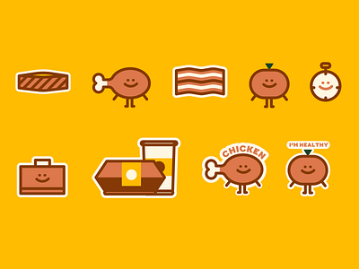 eLunch - Spot Illustrations brand chicken food icons fruit icons fruits icons illustration vector vegetables