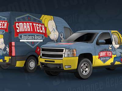 Branding & Fleet Wrap - Smart Tech branding character illustration logo mascot vehicle design vehicle graphics vehicle wrap