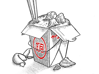 chinese takeout box drawing