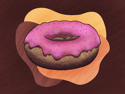 Donut Illustration distressed donut food glazed illustration procreate retro sprinkles