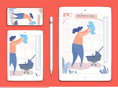 mother's day applepencil design illustration ipad procreate