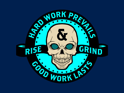 Rise & Grind art badge branding design dribbble icon illustration logo typography vector world