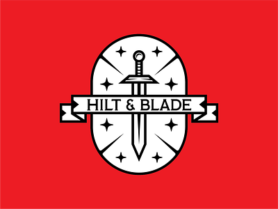 Hilt & Blade Badge art badge branding design icon illustration logo typography vector world