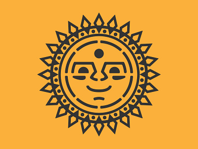 El Sol (The Sun) art aztec culture design logo mexico sun