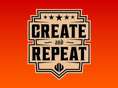 Create and Repeat badge badge design branding design illustration logo typography vector