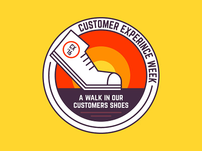 Customer Experience Week badge customer illustration logo shoe sticker