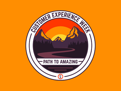 Customer Experience Week amazing badge customer experience week forest logo mountains patch