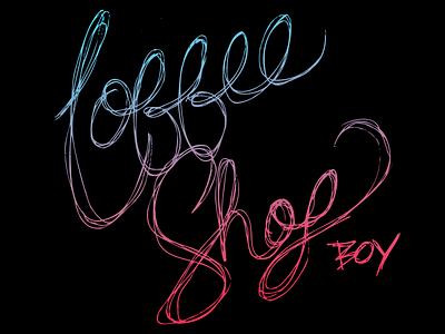 Coffee Shop Boy blog design illustration lettering script