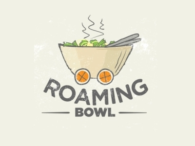 Logo design for Roaming Bowl food food truck healthy logo