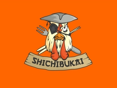 Logo design for Shichibukai chicken food logo pirate seafood