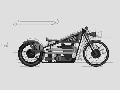 Vintage Motorcycle_01 digital art graphic design illustration motorcyle vintage
