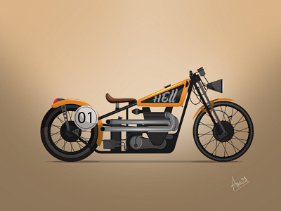 Vintage Motorcycle_02 digital art graphic design illustration illustrator motorcycle vintage