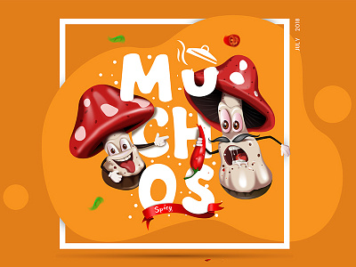 Hot Mushrooms creative illustration illustrator illustrator character designing mushrooms spicy