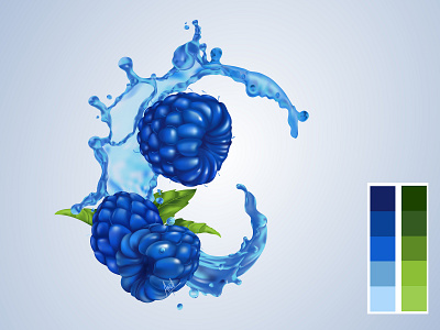 Blue Raspberry Vector ai digital art illustration illustrator raspberry