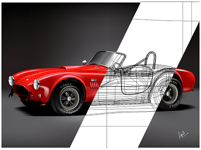 Cobra Shelby cobra illustration illustrator mesh tool shelby sport car