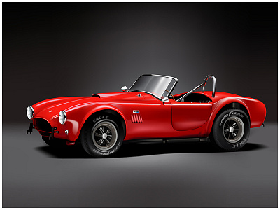 Shelby Cobra 3d digital art illustration illustrator mesh tool shelby